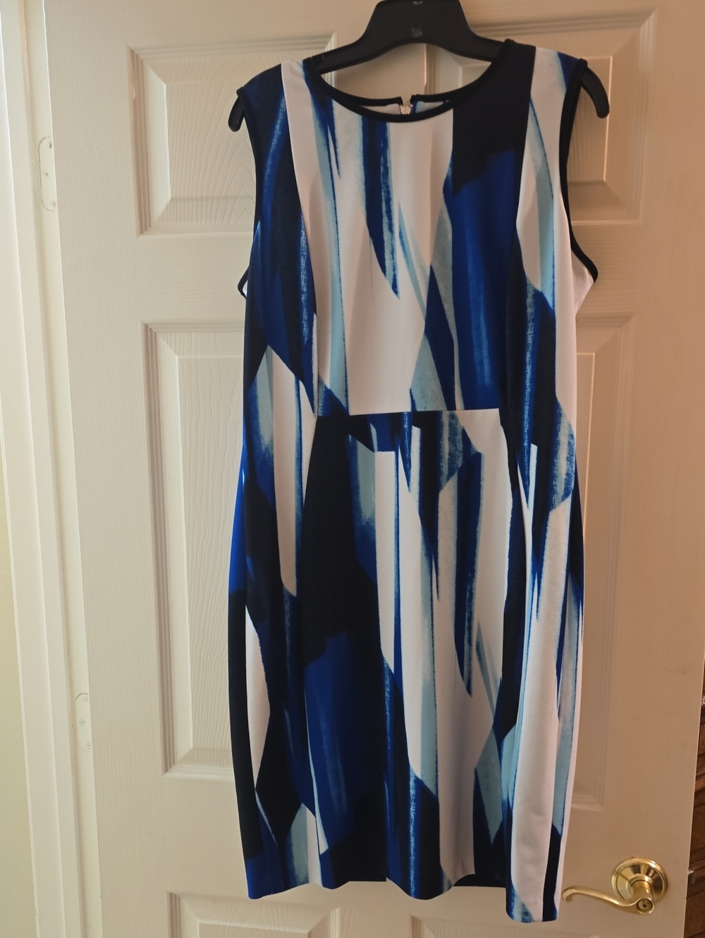 Calvin Klein Blue and Black Abstract Stripe Dress [Size 14]